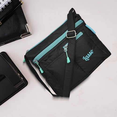 Image of Lasso Sling Bag For Women with Adjustable Strap Stylish Ladies Crossbody Polyester Sling Bag for Office, Causal, Travel & College | 5L Capacity & 5 Multiple Pockets (4 Zip & 1 Open Pocket)
