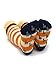 WARRIOR ALPACA SOCKS - Children's Baby Alpaca Wool Toddler Socks, Fun Stripes with Non-Skid Alpaca Appliqués 1 PAIR (2-3 years, Orange Stripe/Navy)
