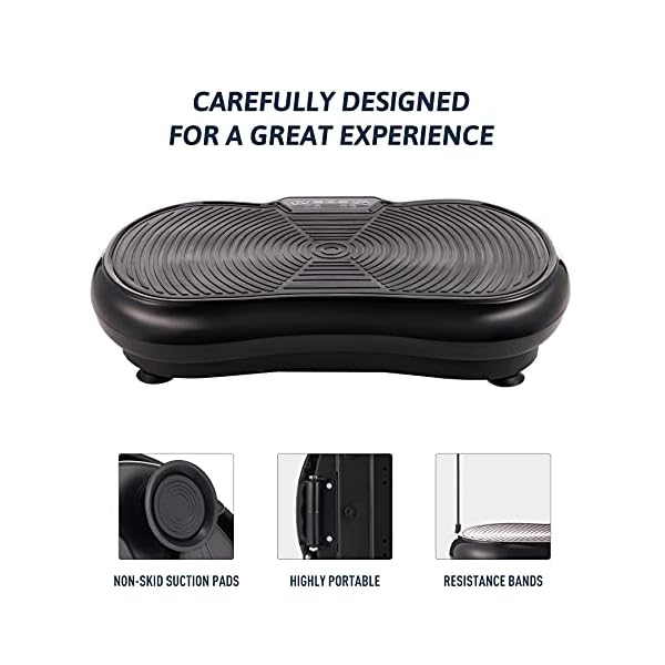 ZELUS Vibration Plate Exercise Machine with Resistance Bands, Vibrating Core Cardio Strength Training Plate for Home Workouts, Exercise Fitness Home Gym Equipment Vibration Machine with Remote