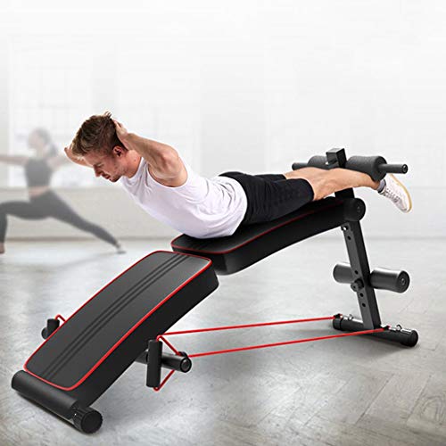 Tengma Adjustable Weight Bench,Foldable Decline Sit up Bench Crunch Board Fitness Home Gym Exercise Equipment Full Body Workout Abdomen Leg Core Strength Training (Load-bearing:220lb)
