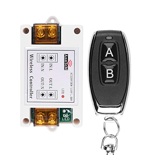 AC 220V Remote Control Switch 433Mhz Remote Control Relay, Universal 433mMhz 1CH 40A Learning Wireless Remote Transmitter and Receiver for Motor, Water Pump Controller and More AC 220V Remote Control Switch 433Mhz Remote Control Relay, Universal 433mMhz 1CH 40A Learning Wireless Remote Transmitter and Receiver for Motor, Water Pump Controller and More