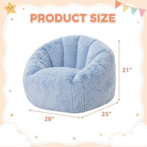 Image of HUGHEAVEN Kids Bean Bag Chair, Small Memory Foam Sofa, Ages 3+
