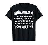 Hacer la ropa y beber vino mensaje para amas de casa. Camiseta