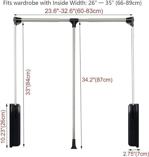 Garde-robe inaccessible ? Tringle de placard rétractable en aluminium - 3