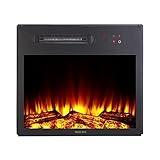 MOCIFI 23 inch Built-in Electric Fireplace Insert Heater,Low Noise,Remote Control,Touch Control Screen,Adjustable Flame Brightness and Speed,1500W,Black