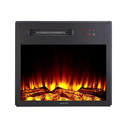 MOCIFI 23 inch Built-in Electric Fireplace Insert Heater,Low Noise,Remote Control,Touch Control Screen,Adjustable Flame Brightness and Speed,1500W,Black