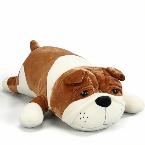 Vertintong 39.4'' Large Bulldog Stuffed Animal Xmas Gift, Brown