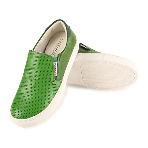 Image of Perforated Slip-On Women Sneaker Green 9.5