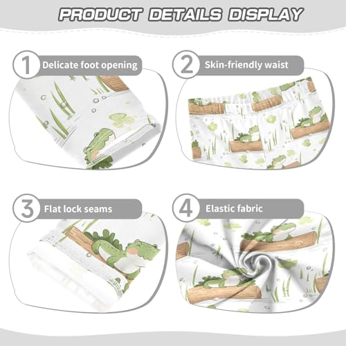 Cute Crocodile Wood Girls Leggings Soft Stretch Workout Yoga Dance Pants for Kids Casual Tights3