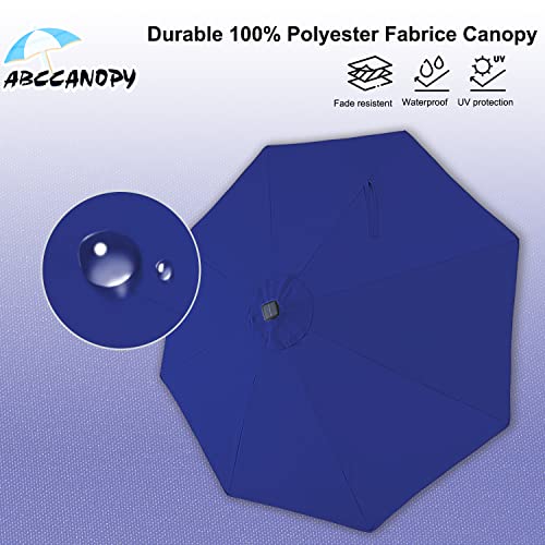 Image of ABCCANOPY Durable Solar Led Patio Umbrellas with 32LED Lights 9FT (Royal Blue)