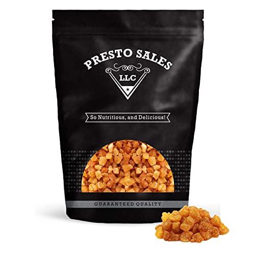Apple Chopped, Coated with Cinnamon, Diced, Fruity, Flavorful, Sweet, Dehydrated, Mess-Free Snack, Delicious, Versatile Yummy, Rich, Packed in a resealable pouch bag of 1 lb. (16 oz) by Presto Sales LLC