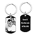 Black - One Side Photo + One Side Text Personalized Engraved Stainless Steel Custom Dog Tag Key Chain