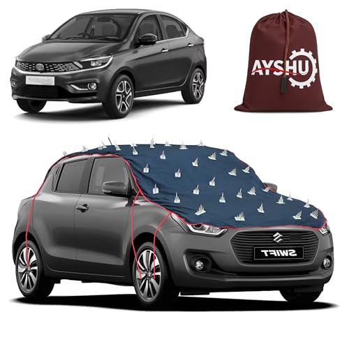 Image of AYSHU Water-Resistant Spike Car Cover for Tata Tigor - Protects from Dogs, Monkeys, Dust, Sunlight & UV - Full Roof Universal Fit