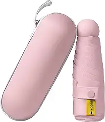Mini Guarda Chuva Dobrável Pequeno de Bolso – Ultra Compacto, Leve, Resistente e Portátil com Proteção UV – À Prova D’Água, Antivento, Ideal para Viagem, Bolsa e Mochila