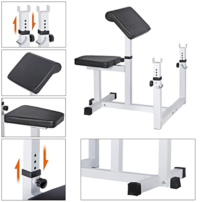 ANT MARCH Preacher Curl Weight Bench Seated Arm Isolated Barbell Dumbbell Biceps Station Home Gym Max load 450lLBS