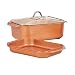 12 QT 14 In 1 Multi-Use Copper Chef Wonder Cooker with roasting pan and lid, Multi-Use Grill pan, 9 X13 Baking Pan, 12 Qt Capacity