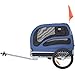 GOWE Dog Bike Trailer, Supports up to 100 lbs, Pet Cart Bicycle Carrier, Easy Folding Frame with Quick Release Wheels, Universal Bicycle Coupler, Reflectors, Flag, Collapsible to Store, Blue/Black