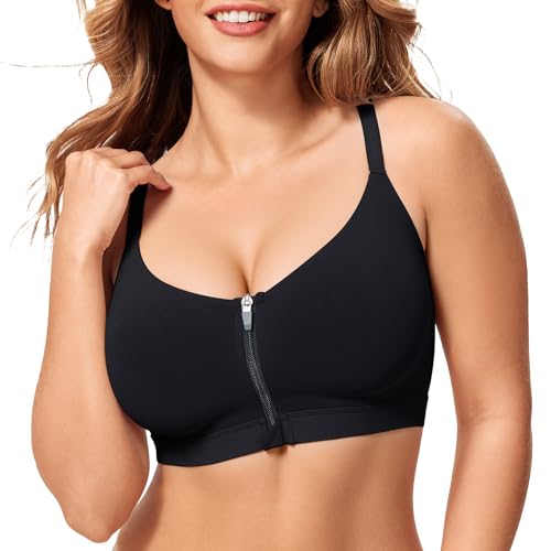 CYDREAM Women's Wireless Comfort Bra with Zip Front