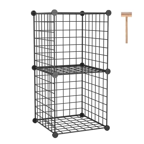 C&AHOME Wire Cube Storage, 2-Cube Storage Organizer Metal, C Grids