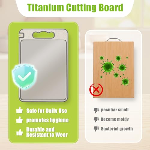 Tablas de Cortar Titanium AGIgear HD-A259 Dual-Sided 35.56 cm x 25.4 cm con Mango, Antideslizante y Apta para Lavavajillas miniatura 2