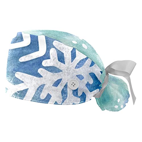 Chapeaux bouffants flocon de neige JDEZ bleu lot de 2 accessoires de travail
