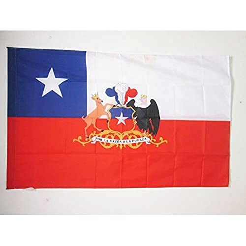 AZ FLAG, Chile with arms Flag, 2x3 Ft, Chilean Banner with Sleeve, 100% Polyester, Fade Resistant, Vivid Colors, 2' x 3' Feet