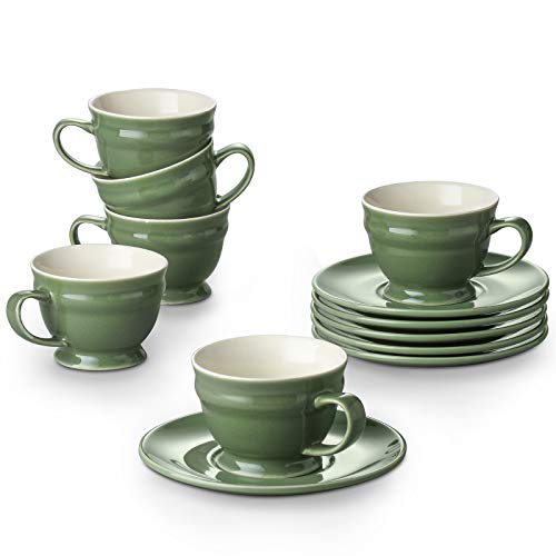 Dowan Espresso Cups, 3.5 oz Espresso Cups and Saucers Sets, Espresso