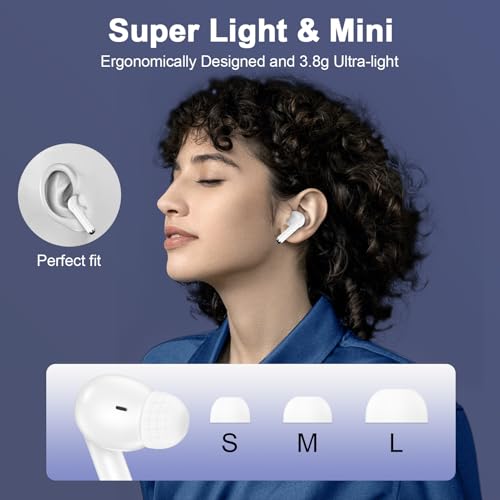 Image of Wireless Headphones Bluetooth 5.3 Ear Buds for Samsung Galaxy A17 /A16 /A15 /S25 /S24 /S23 /S22 /iPhone 17 /16 HiFi Stereo Earbuds with 60H Playtime Noise Canceling in-Ear Earphones for Pixel 10 Pro /9a /9 /8 /7