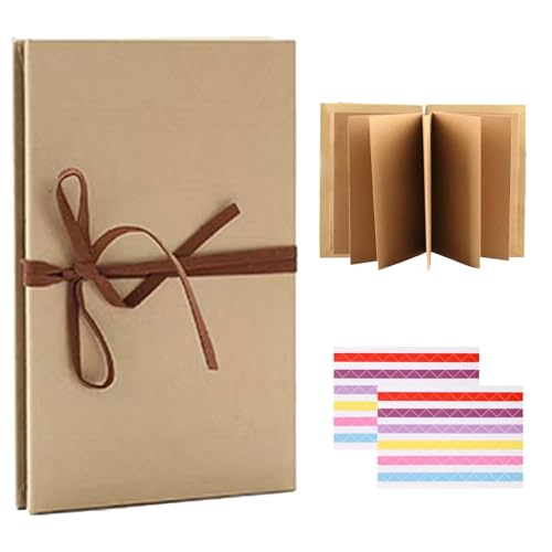 1 Pezzo Album Scrapbook Mini Copertina Rigida,Piccolo Libro per Fai da Te Pieghevole,Mini Album Fotografico per Ricordi e Memory Book,con Pagine Vuote,per Regali di Compleanno,Matrimonio,Laurea