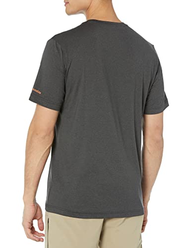 Columbia Men's Tech Trail Front Graphic Short Sleeve Tee, Black Heather/Ripples Graphic, Medium #TOP1