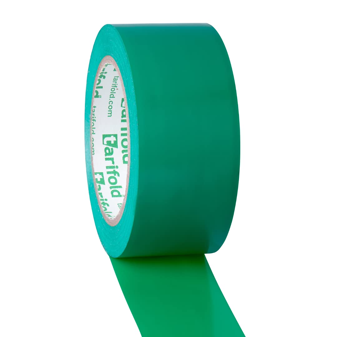 TARIFOLD - Nastro adesivo per pavimento, segnaletica di sicurezza, colore: blu, rotolo 50 mm x 33 m, 50 mm x 33 m & Nastro adesivo per pavimento, segnalazione, sicurezza, colore verde