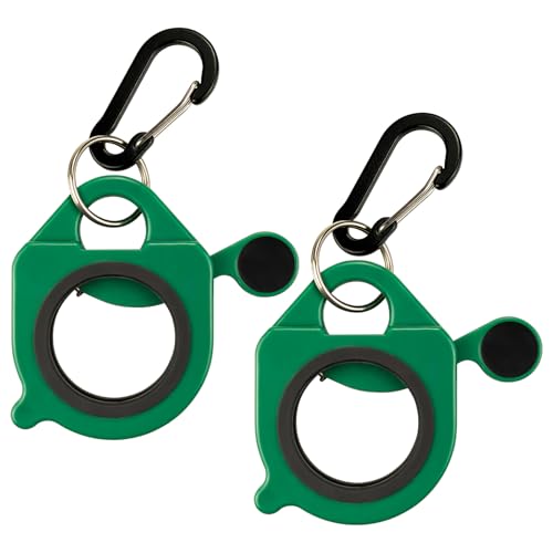 LYNCSEDAR Zip Tie Holder 2-Pack Green Cable Tie Holder Reusable No.5 Flat Carabiner Outdoor Use ABS Plastic Heavy Duty Ziptie Organizer Clip for Electrician Tool Belt Wrap Storage Container