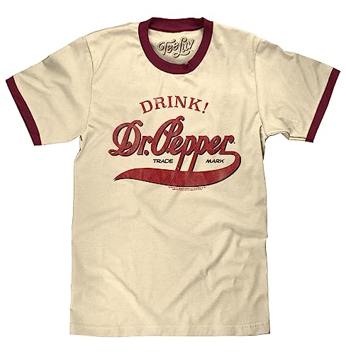 Tee Luv Retro Drink Dr Pepper Ringer Tee Shirt