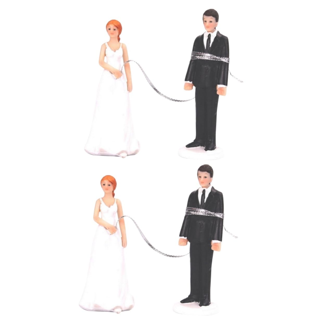 Abaodam 2pièces Figurine De Gâteau De Mariage Élégante Résine Couple Mariés Décoration Romantique pour Gâteau De Mariage Souvenir Intime pour Invités Et Célébrations