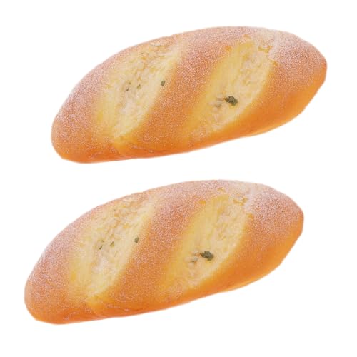 Funzhan Coconut Loaf Display Lifelike Artificial Food Fake Vivid French Bread Decoration Realistic Simulation Pastry Garden Office Model 2pcs