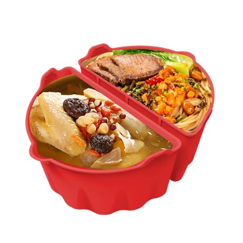 Separador Divisorio para Olla de Cocción Lenta | Forma Ovalada Apto para Lavavajillas,Divisor Reutilizable de Silicona para Olla de Cocción Lenta | Para Verduras Sopa Pollo Pescado Camarón Patata