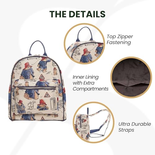 Signare Tapestry Women Backpack Rucksack Casual Daypack With Paddington Bear Design (DAPK-PADD)4