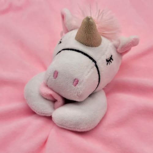 Image of Unicorn Lovey Blanket for Baby | Large 20 inch x 20 inch Baby Lovey for Girls | Cute Unicorn Security Blanket for Babies and Toddlers