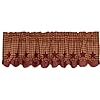 VHC Brands Burgundy Star Cotton 16×60 Scalloped Layered Valance Red