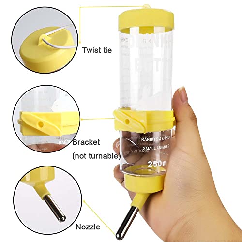 Depets 2Pcs 8.45 Oz No Drip Small Animal Water Bottle, Cage Water Bottles For Small Pet/Bunny/Ferret/Hamster/Guinea Pig/Rabbit thumb #2