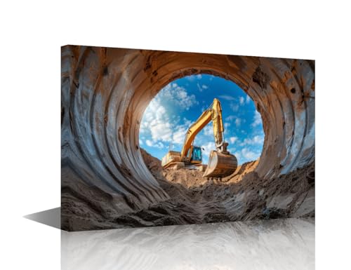 Wall Art for Living Room Excavator Canvas Art Office Decor