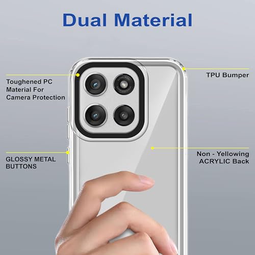 Image of Zapcase Back Case Cover for Motorola Edge 60 Stylus | Compatible for Motorola Edge 60 Stylus Back Cover | Case Cover with Camera Protection | (TPU + PC | Transparent)