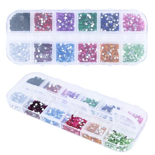 Nail Gems, 2000Pcs Nail Art Rhinestones For Nail And Face Art, Craft Decoration F6-Hzcz