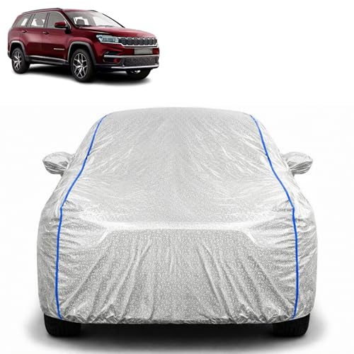 Image of Waterproof Car Cover for Jeep Meridian | All Weather Protection | UV Resistant & Dustproof | Soft Cotton Lining to Prevent Scratches | Triple Stitched with Mirror Pockets & Elastic Hem