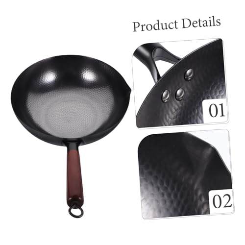 Wok tradicional antiadherente estilo chino para cocina miniatura 4