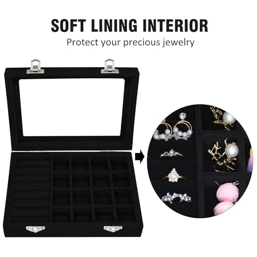 Image of Vicoter Rings Organizer Tray 7 Slots Velvet Jewelry Earring Storage Box
