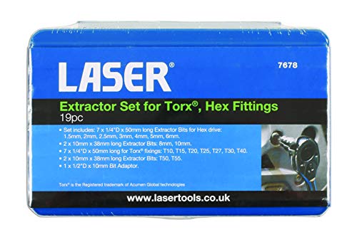 Laser 7678 extractor set Torx Hex solution pour débloquer vis foirée - 4
