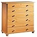Dogar Altea Comoda 6 cajones, Pino, Miel, 100x78x39 cm