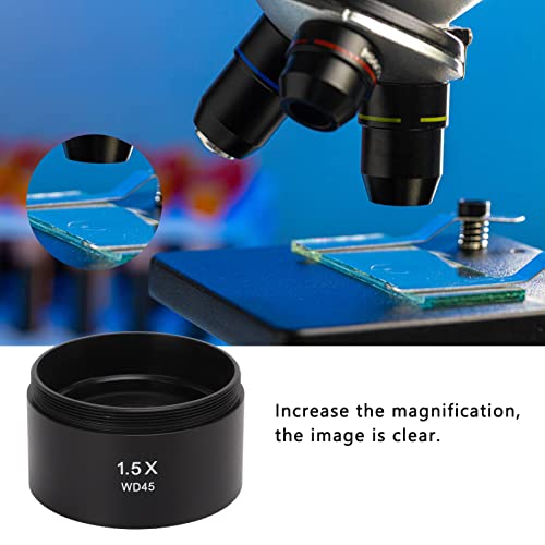1.5X Auxiliary Barlow Objective Lens, 48mm Threaded Zoom Stereo Microscope, Stereo Microscope Barlow Objective Lens for Trinocular Microscope, SM and SW Stereo Microscopes (2X)