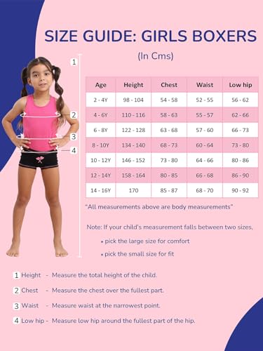 Image of mackly Girls Boxers (Pack of 3) - Printed Cotton Boxer Shorts, Seamless Comfort, Mid Waist Boyshorts Panties